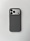 Графітовий матовий чохол «Металеві деталі» для iPhone з металевою рамкою камер — вигляд ззаду