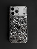 Сріблястий глянцевий чохол «Рельєфна гармонія» для iPhone з хвилястим рельєфом — вигляд ззаду