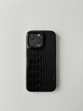 Чорний чохол Gator Skin для iPhone з фактурою під шкіру крокодила — вигляд ззаду